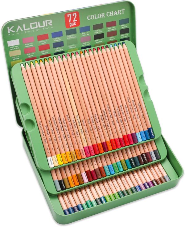 72 Pro Pastel Chalk Colored Pencils – Charcoal Set for Artists & Adults