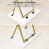 Set of 4 Folding TV Tray Tables with Storage Rack – Marble & Gold, Easy Assembly, DM50BZ01 - Image 2