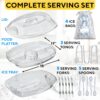 15" Premium Chilled Serving Tray with Lid & Dip Holder – 4-Compartment Party Platter for Fruits, Veggies, Shrimp - Image 4