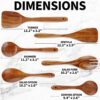 6-Piece Teak Wooden Cooking Spoon Set – Heat-Resistant, Lightweight & Non-Stick Safe - Image 4
