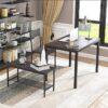 4-Piece Dining Table Set with Bench & Chairs – 43.3" Rustic Oak Kitchen Set for Small Spaces - Image 5