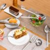 10" Heavy-Duty 18/10 Stainless Steel Hostess Serving Utensil Set – Spoons, Fork, Tongs & Server - Image 4