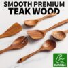 6-Piece Teak Wooden Cooking Spoon Set – Heat-Resistant, Lightweight & Non-Stick Safe - Image 3