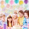 Pastel Birthday Decorations – Pre-Strung Banner, Honeycomb Balls, Swirls & Garland (No DIY Needed) - Image 3