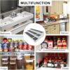3-Tier Expandable Spice Rack Organizer – White/Grey Plastic, Adjustable 14.6"-25.8", 2 Pack - Image 7