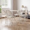 "5-Piece Folding Table and Chairs Set, PU Upholstered, Portable & Foldable, Beige" - Image 3