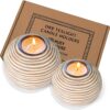 Tuva Orb Candle Holders (Set of 2) – Light Brown & White for Dining, Living Room & Table Decor - Image 8