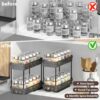 2 Pack Pull-Out Spice Rack Organizers – 2-Tier Slide-Out Cabinet Storage, Holds 10 Jars Each - Image 7