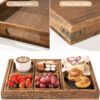 Set of 7 Rustic Wooden Serving Trays with Handles – Rectangular Platters for Entertaining & Home Decor - Image 8