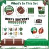 166PCS Football Birthday Party Decorations – Tableware, Balloons, Banner, Cake Topper & More for 25 Guests - Image 2