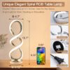 Modern Spiral RGB Table Lamp, Touch Dimmable, 7 Colors & 10 Modes for Bedroom & Living Room - Image 3