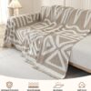 Boho Chenille Sectional Couch Covers – 2-Piece Washable Sofa Cover for L-Shaped Couch (71"x118" + 91"x134", Khaki) - Image 5