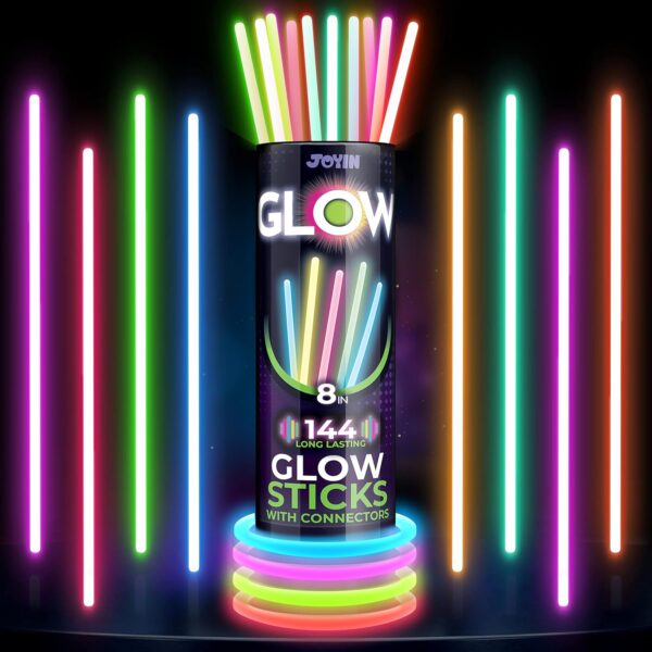 800 PCS 8" Glow Sticks – Bracelets & Necklaces Party Pack for Halloween, Christmas, Easter & Football Events