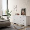 6-Drawer Dresser – Modern Wood Storage Chest with Anti-Tilt for Bedroom, Living Room, Entryway (White) - Image 2