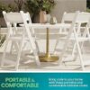 White Stackable Folding Chairs with Padded Seat & Mesh Back (24 Pack, 800 lbs. Capacity) - Image 3