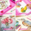 272-Piece Art Set – Pink Deluxe Kit with Easel, Coloring Book, Pencils & More - Image 4