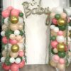 35-Piece Retro Dusty Pink & Sage Green Balloon Set – Gold Confetti for Parties & Showers - Image 4