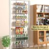 White Over the Door Pantry Organizer – Metal Spice Rack Shelves for Kitchen & Laundry Room - Image 5