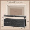 47" LED TV Stand with Power Outlets – 6-Drawer Black Dresser for TVs up to 55" - Image 4