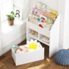 Kids Bookshelf & Toy Storage – Wooden Book Display Rack, White - Image 4