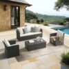 4-Piece Wicker Patio Set – PE Rattan Outdoor Sofa with Storage Table for Porch, Garden & Backyard (Beige) - Image 6