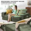 Modular Sofa Bed – No Assembly Sectional Couch with Corduroy Fabric & Lumbar Pillows (Green) - Image 6