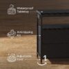 47" LED TV Stand with Power Outlets – 6-Drawer Black Dresser for TVs up to 55" - Image 3
