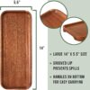 Set of 3 Solid Acacia Wood Serving Trays – 14x5.5" Rectangular Platters for Charcuterie, Appetizers & Cheese - Image 6