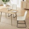 47.2'' Dining Table Set for 4 – Scratch-Resistant Wood Table with 4 White Leather Chairs, Space-Saving Kitchen & Dining Room Set - Image 4