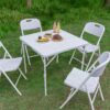Square Folding Table with Handle – Adjustable Height, Portable White Plastic Table for Picnic, Party & Events - Image 5