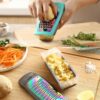 Rainbow Titanium Handheld Grater Set – Stainless Steel with Removable Containers - Image 3