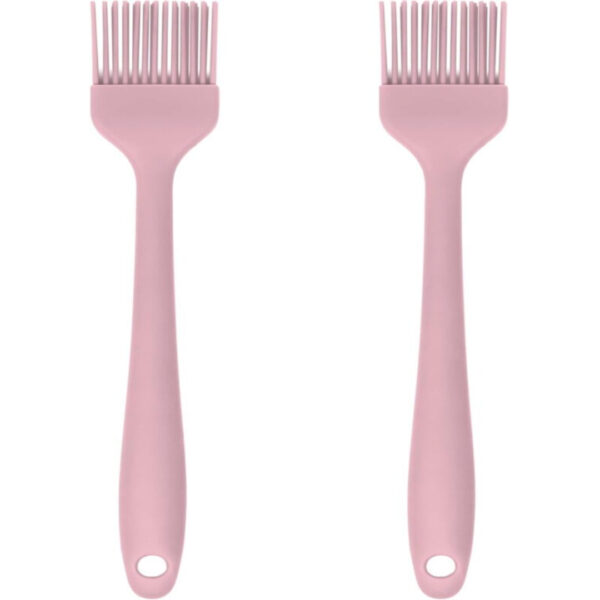2-Piece Silicone Pastry Brush Set – Heat-Resistant for BBQ, Baking & Marinating (Pastel Pink)