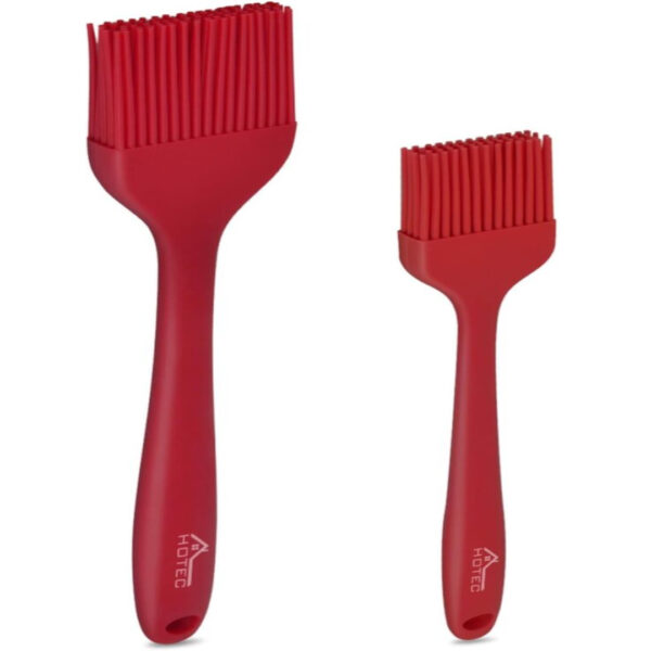 2-Pack Silicone Basting Brushes – Heat Resistant for Oil, Butter & Marinades (Red)