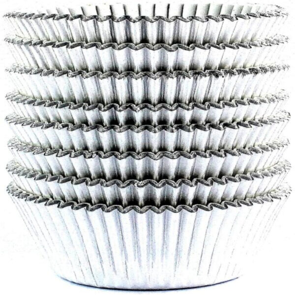 198-Piece Silver Foil Cupcake Liners – Muffin Paper Baking Cups