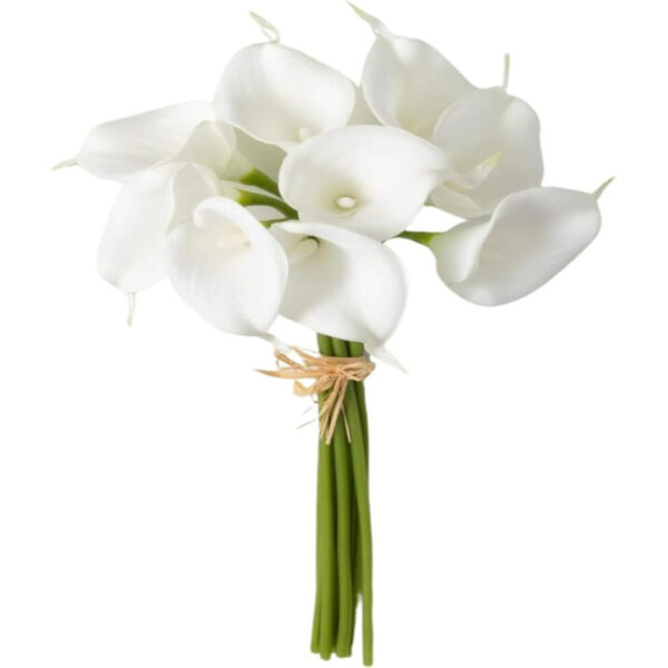 Sullivans 15" White Artificial Calla Lily Bouquet – Faux Flowers for Home & Office Décor