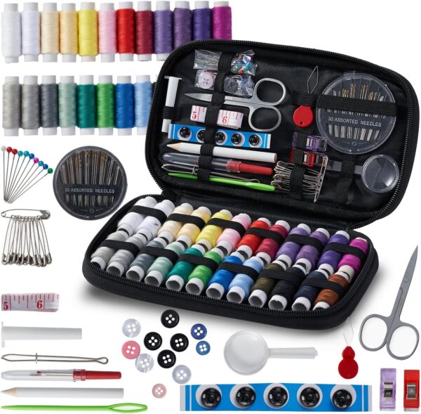 229-Piece Sewing Kit with Scissors, Needles & Accessories for Travel & Beginners