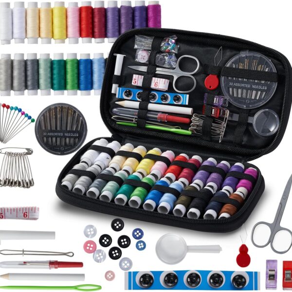 229-Piece Sewing Kit with Scissors, Needles & Accessories for Travel & Beginners