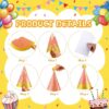 "24 Pcs Glitter Party Cone Hats with Pompoms – Colorful Birthday Supplies" - Image 3