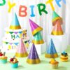 "24 Pcs Glitter Colorful Party Hats – Reusable Paper Hats for Birthdays, Weddings, & Events" - Image 3
