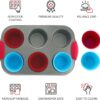 6-Cup Muffin Pan with Silicone Handles & Reusable Liners – Non-Stick for Muffins & Cupcakes - Image 2