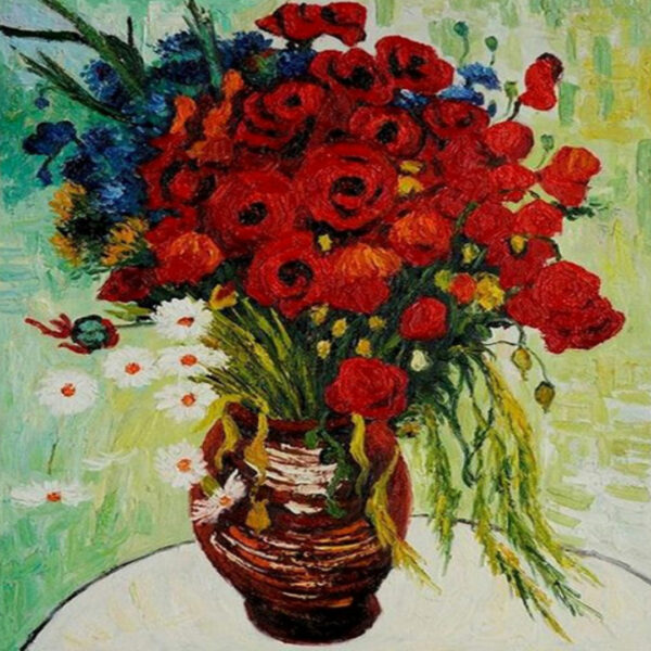 Paint by Numbers Van Gogh Famous Paintings, Vase with Daisies and Poppies by Vincent Van Gogh 1890, DIY Art Kit