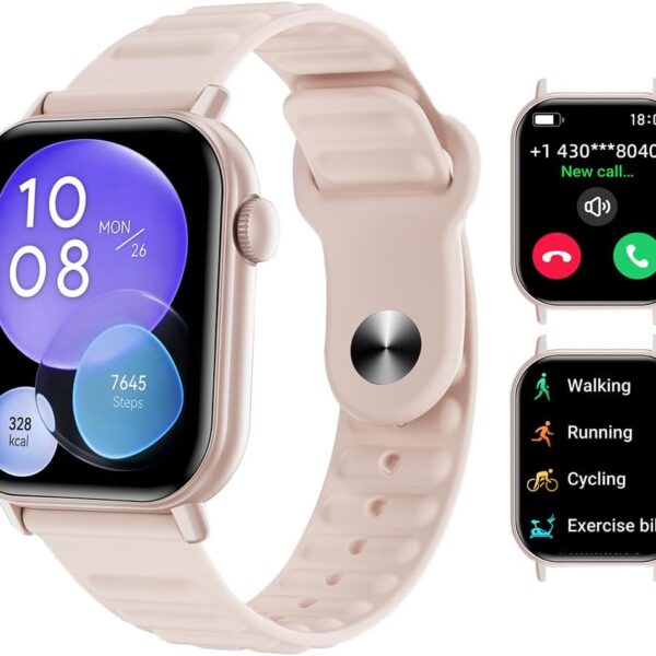 Bluetooth Smartwatch for Fitness – Pedometer, Heart Rate, Sleep Tracking & Call Function
