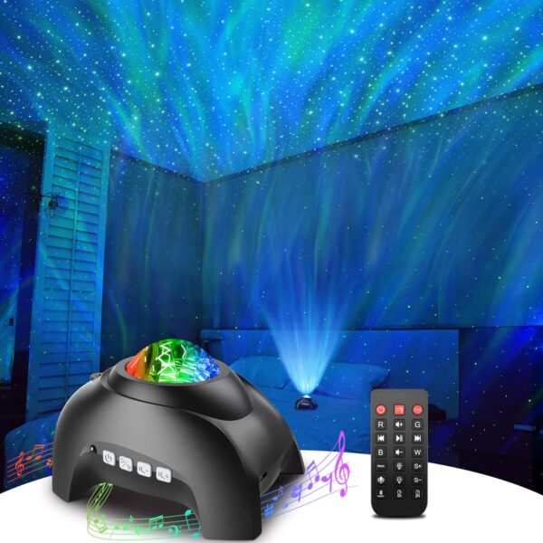 Rossetta LED Galaxy Star Projector – Night Light with Bluetooth Speaker & White Noise