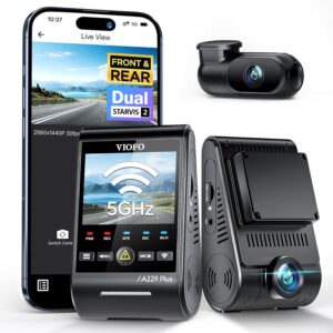 A229 Plus Dual Dash Cam – Front & Rear 1440P, STARVIS 2 Sensors, 2-Channel HDR, Voice Control