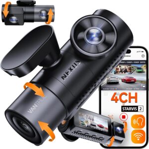 N5 4-Channel 360° Dash Cam – 2.7K Front & 1080P Rear/Inside, STARVIS 2, IR Night Vision, WiFi, Voice Control