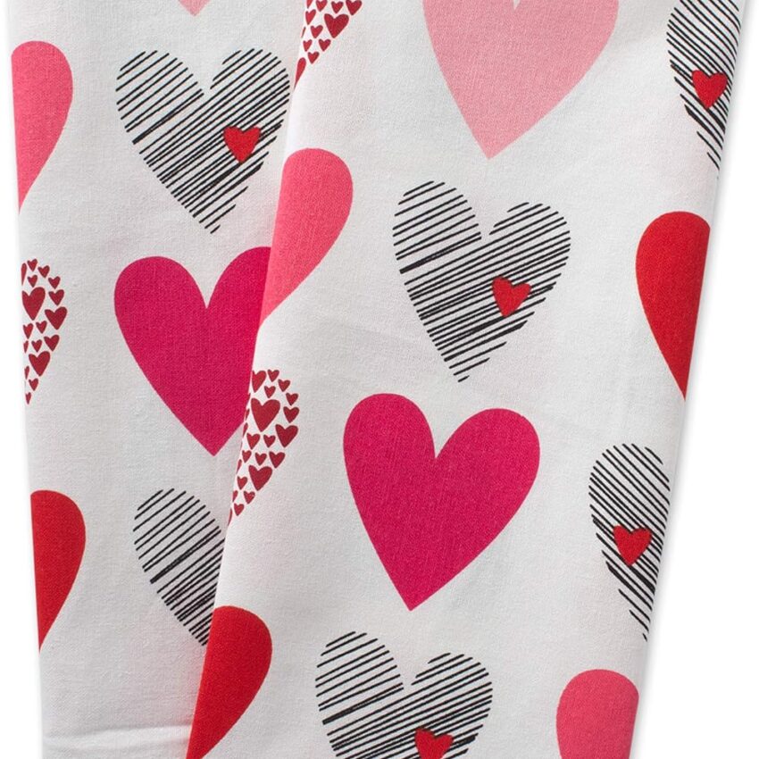 Valentines Day Kitchen Dish Towel Set 2-Piece 18x28 Inches