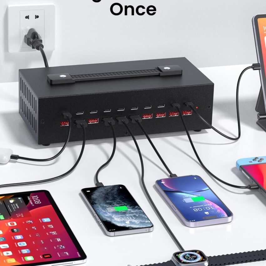 200W USB-C Charging Station 20-Port Multi Device Adapter