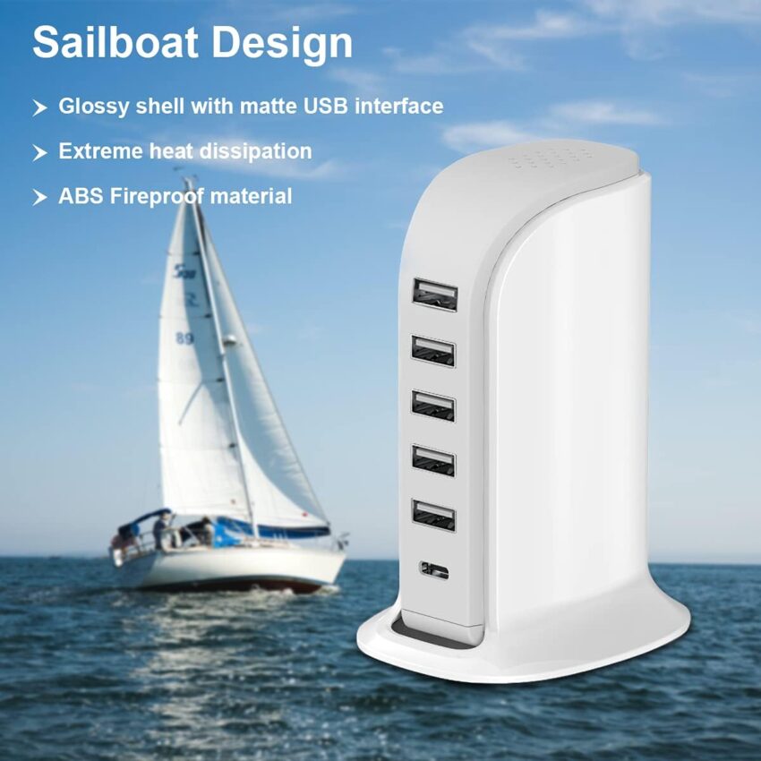 40W USB Charging Station 5-Port Multi Device Hub