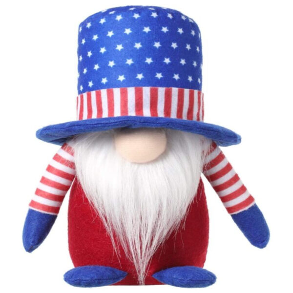 Patriotic Blue Plush Gnome Decorations Memorial Independence Veteran Day