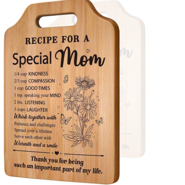 Mother’s Day Recipe Cutting Board: Engraved Bamboo Gift for Special Moms
